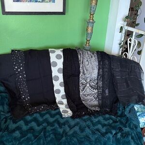 Assorted Black and White Scarves